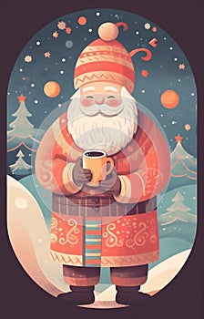 house man holiday cute christmas merry male claus mug santa home. Generative AI.