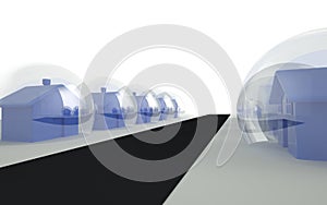 House market bubble conceptual 3d render