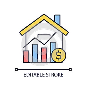 House market prices RGB color icon