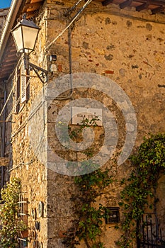 House in the medieval town of Monteriggioni, Tuscany,  Italy