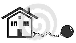 House with metal shackles