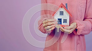 The House Model and Keys..AI generated image photo
