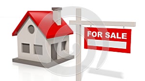 House model with sale sign