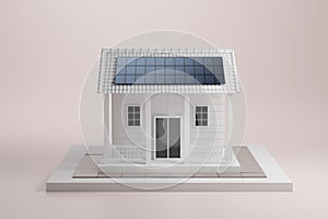 House model with solar rooftop