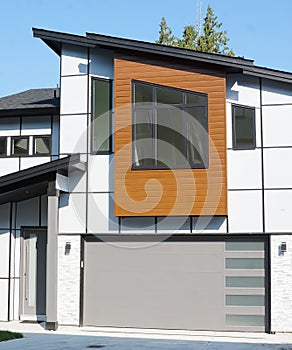 House Modern Design Home Exterior Front View Flat Panel Siding