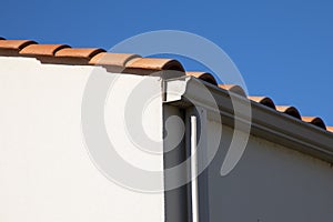 House modern rain Gutter waterproofing home corner roof facade