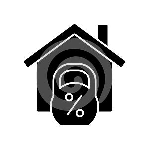 House mortgage black glyph icon