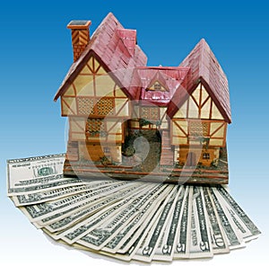 House mortgage with blue background