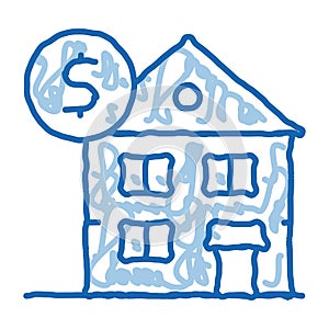 House Mortgage doodle icon hand drawn illustration