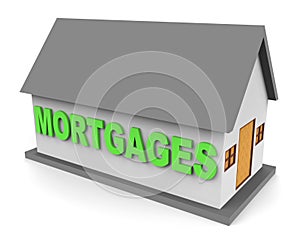 House Mortgages Represents Home Loan And Borrowing 3d Rendering photo