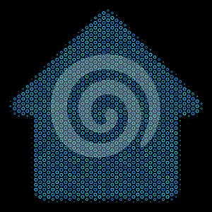 House Mosaic Icon of Halftone Spheres
