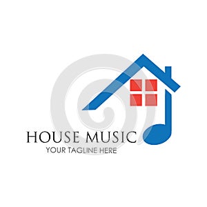 House music logo images illustration design template