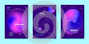 House Music Poster. Abstract Gradient Shape.