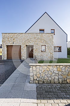 House with natural stone elevation