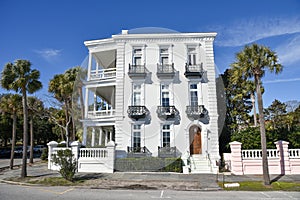 House near Battery Park in the historic waterfront area of Charleston.