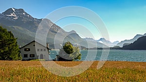 House near Lake Silvaplana Engadin, Graubunden, Switzerland