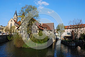 House on Neckar river in Stuttgart-Esslingen