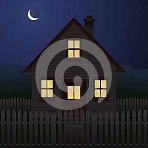 House at night