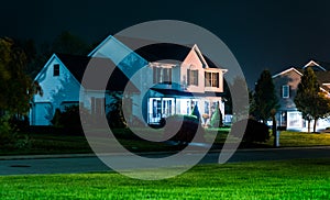 House at night, in Shrewsbury, Pennsylvania. photo