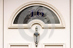 House number 16 worked in glass