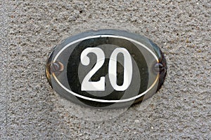 House Number 20 sign