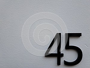 House number 45 Forty-five