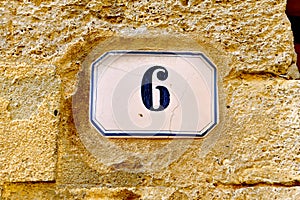 House number outside an Italian house