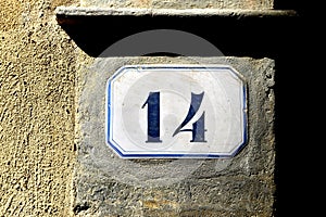 House number 14 outside an Italian house photo