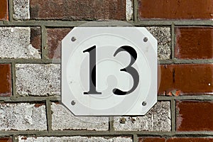 House number thirteen 13