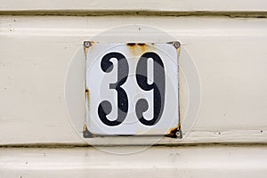 House number thirty nine 39