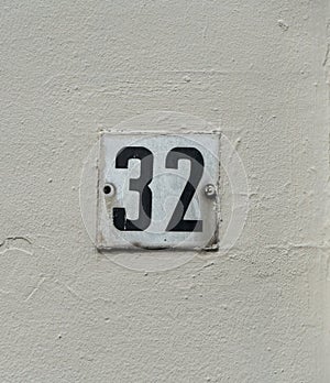 House number thirty two 32
