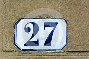 House number twenty seven  27