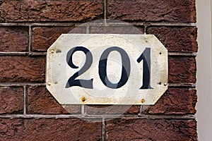 House number two hundred and one 201