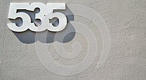 House numbers five hundreds and thirty five 535 five three five