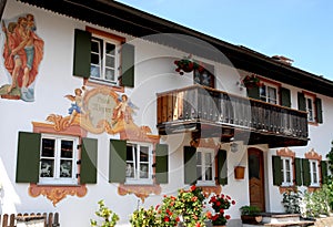 House of Oberammergau in Bavaria (Germany)