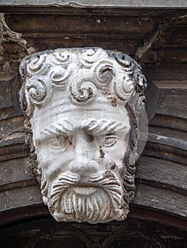 House ornament on Calle de la Verona street, Venice, Italy