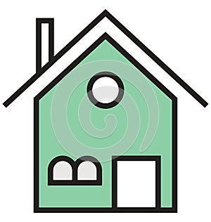 House Outline and Filled Isolated vector Icon that can be easily edited or modified photo