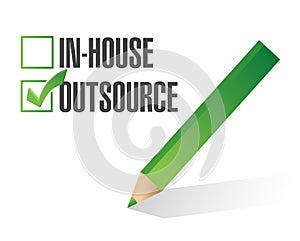 In-house outsource check mark illustration design photo