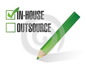 In-house outsource check mark illustration design photo