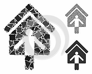 House owner wellcome Composition Icon of Uneven Pieces