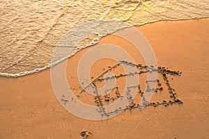 House painted on beach sand