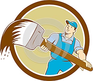 House Painter Giant Paintbrush Cartoon