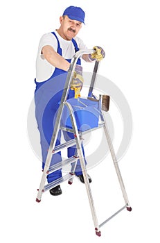House painter with ladder