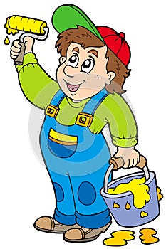 House painter with paintroller