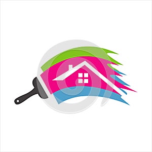 house painting logo icon design vector colorful paint template isolated