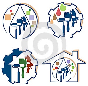 House painting logo set