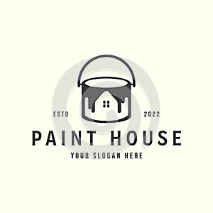 house painting logo vintage vector template illustration design