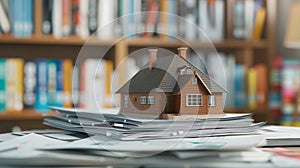 The house on paperwork. AI generated