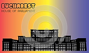 House of Parliament, Bucharest, silhouette, vector