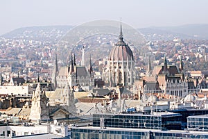 House of Parliament in Budapest. Airview.